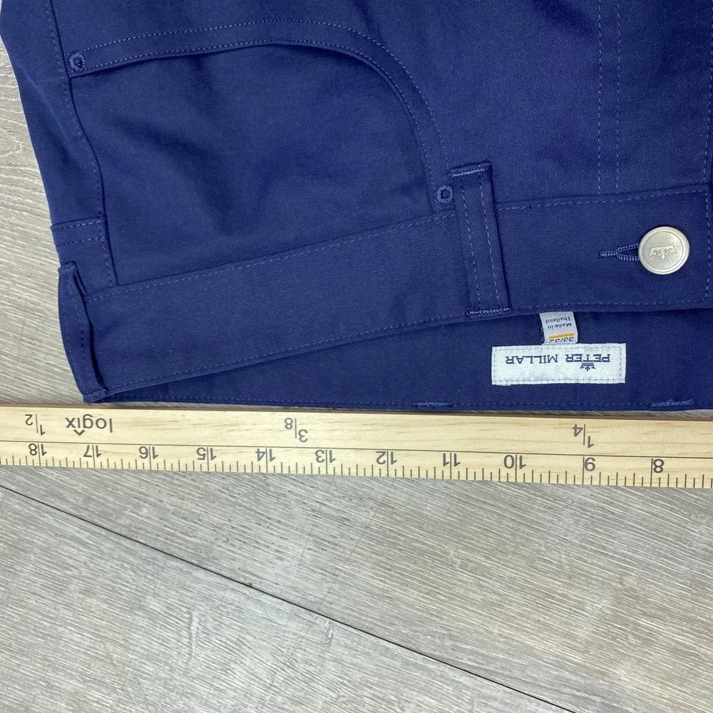 Peter Millar Pants Mens 33x32 Blue Stretch Chino Performance Golf 5-Pocket - Picture 7 of 9